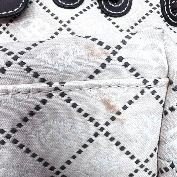 DOONEY BOURKE Shoulder Handbag Satchel Purse Beige Brown Jacquard Leather Trim - Picture 8 of 12